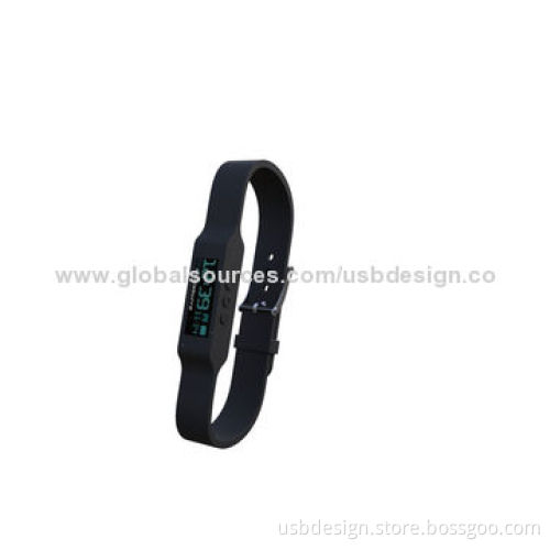 Bluetooth 4.0 Smart Health Wristband, Made of Silicone Material, 0.91-inch Screen Size